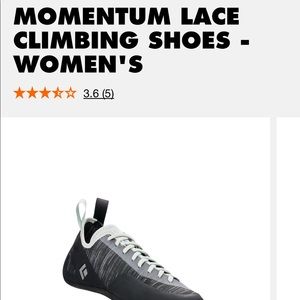 Black Diamond Womens 7.5 momentum climbing shoe